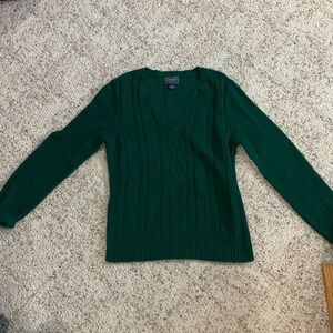 Chaps Classics sweater. Dark green in color.